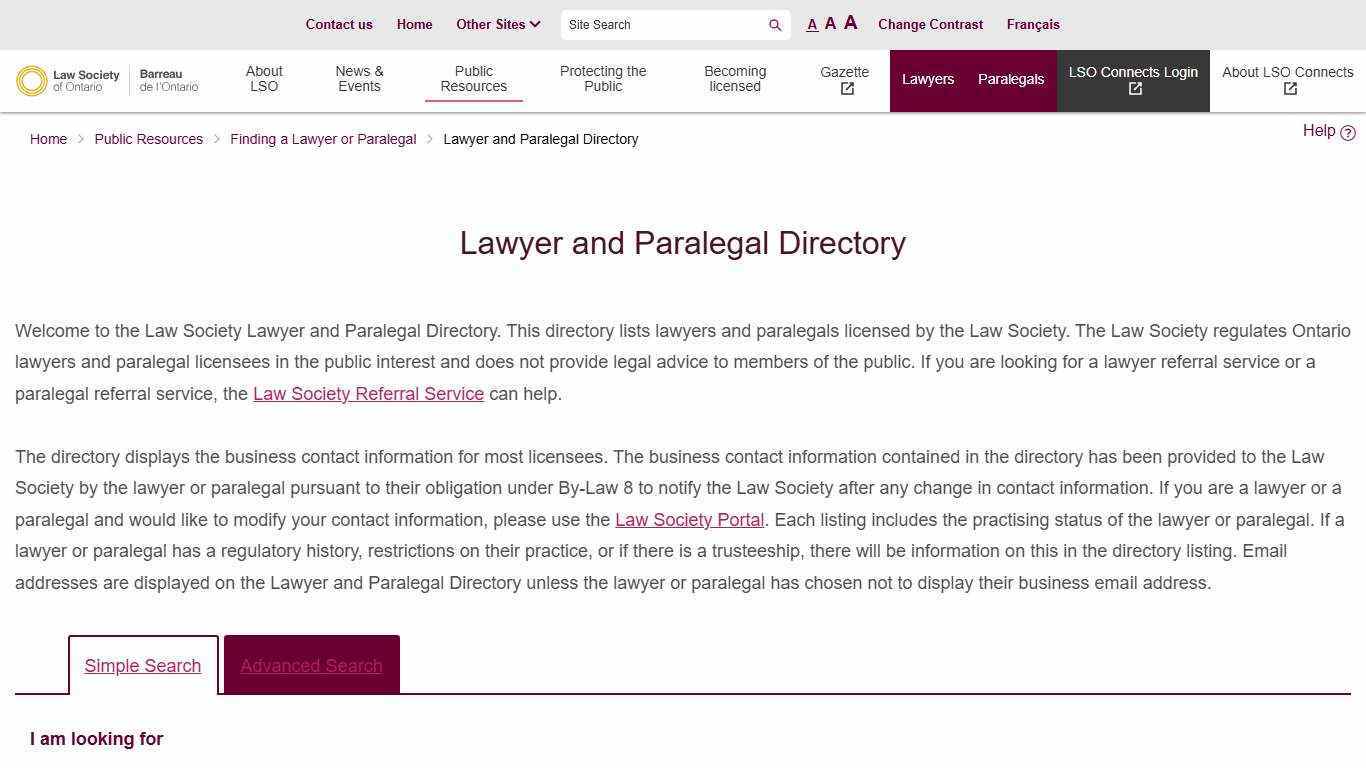 Lawyer and Paralegal Directory | Law Society of Ontario